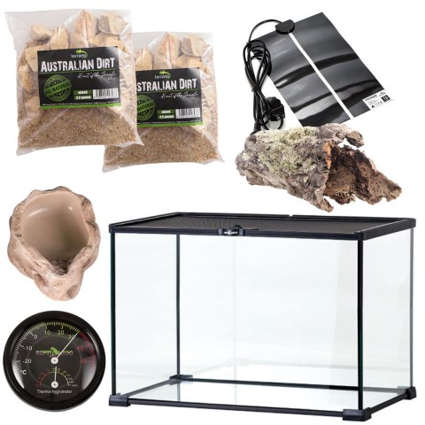 Leopard Gecko Set - zestaw dla gekona lamparciego 50x30x35 Leopard Gecko Set - zestaw dla gekona lamparciego 50x30x35