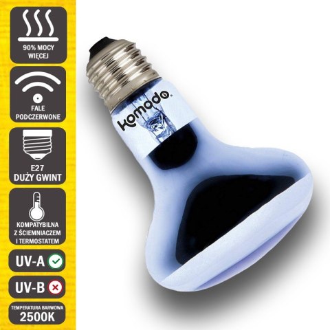 Komodo Daylight 50W - żarówka grzewcza 3w1 Komodo Daylight 50W - żarówka grzewcza 3w1