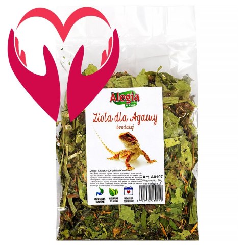 Alegia - zioła z larwą mącznika dla Agamy Brodatej 80g Alegia - zioła z larwą mącznika dla Agamy Brodatej 80g