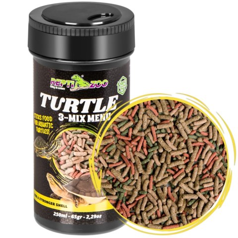 Repti-Zoo Turtle 3-Mix Menu 250ml - pokarm z czosnkiem dla żółwi wodnolądowych Repti-Zoo Turtle 3-Mix Menu 250ml - pokarm z czosnkiem dla żółwi wodnolądowych