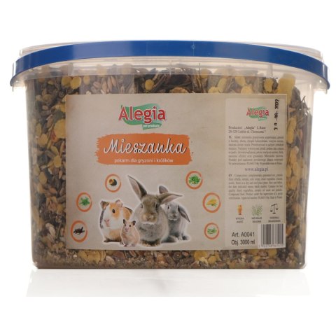 Alegia - mieszanka pokarm dla gryzoni i królików 3000ml Alegia - mieszanka pokarm dla gryzoni i królików 3000ml