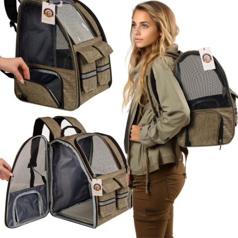 Furrever Friends Cattic Khaki - plecak transporter dla kota i psa Furrever Friends Cattic Khaki - plecak transporter dla kota i psa