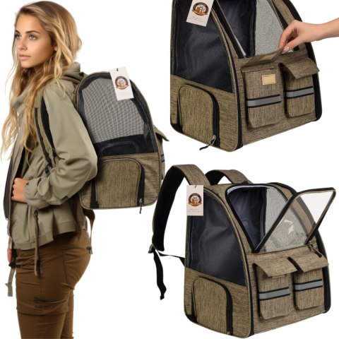 Furrever Friends Cattic Khaki - plecak transporter dla kota i psa Furrever Friends Cattic Khaki - plecak transporter dla kota i psa