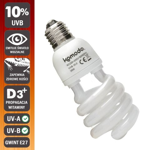 Komodo Forest Desert Bulb 15W - żarówka UVB 10.0 Komodo Forest Desert Bulb 15W - żarówka UVB 10.0