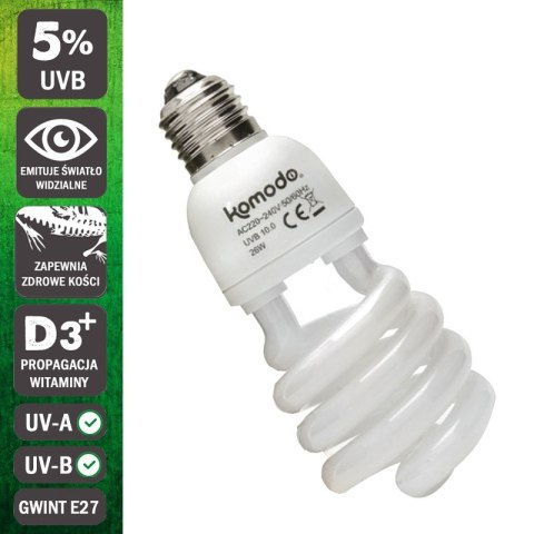 Komodo Forest Sunlight Bulb 26W - żarówka UVB 5.0 Komodo Forest Sunlight Bulb 26W - żarówka UVB 5.0