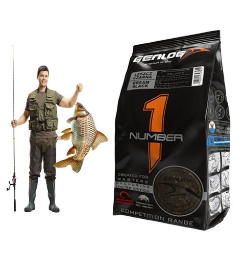 Genlog Number 1 Bream Leszcz Czarna - zanęta na ryby 1kg Genlog Number 1 Bream Leszcz Czarna - zanęta na ryby 1kg