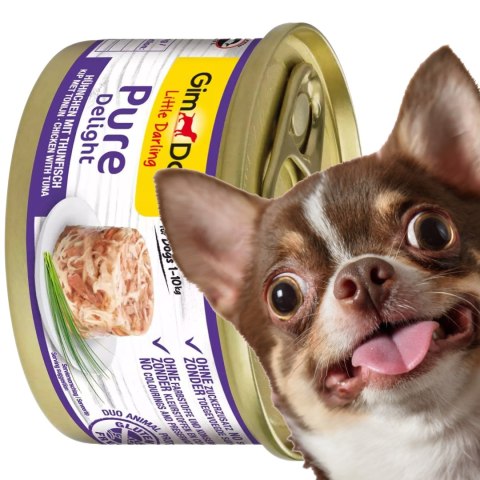 Gimdog Pure Delight 85g - karma dla małych psów kurczak i tuńczyk w galarecie Gimdog Pure Delight 85g - karma dla małych psów kurczak i tuńczyk w galarecie