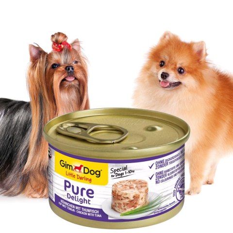 Gimdog Pure Delight 85g - karma dla małych psów kurczak i tuńczyk w galarecie Gimdog Pure Delight 85g - karma dla małych psów kurczak i tuńczyk w galarecie
