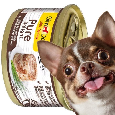 Gimdog Pure Delight 85g - karma dla małych psów kurczak i wołowina w galarecie Gimdog Pure Delight 85g - karma dla małych psów kurczak i wołowina w galarecie