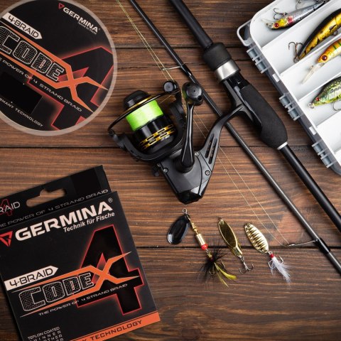 Germina 4-BRAID CODE 0,06mm GREEN - plecionka wędkarska 150m Germina 4-BRAID CODE 0,06mm GREEN - plecionka wędkarska 150m
