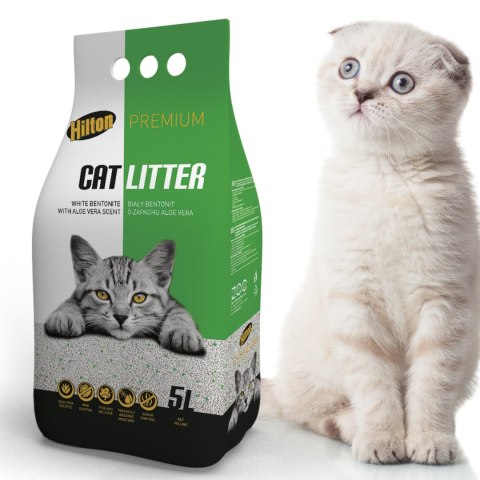 Hilton Cat Litter White Aloe 5l - żwirek biały bentonitowy o zapachu aloe vera Hilton Cat Litter White Aloe 5l - żwirek biały bentonitowy o zapachu aloe vera