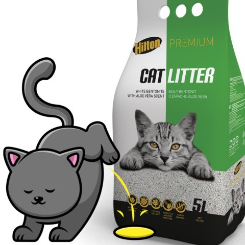 Hilton Cat Litter White Aloe 5l - żwirek biały bentonitowy o zapachu aloe vera Hilton Cat Litter White Aloe 5l - żwirek biały bentonitowy o zapachu aloe vera