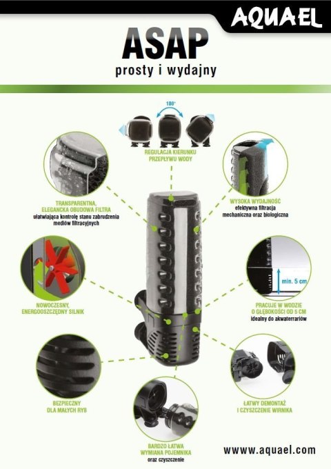 Aquael Filtr Wewnętrzny Asap 700 Nowość 100-250L Aquael Filtr Wewnętrzny Asap 700 Nowość 100-250L