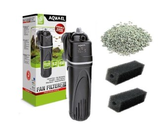 Aquael Filtr Wewnętrzny Fan-2 Plus 450L/H 3xGąbka Zeolit