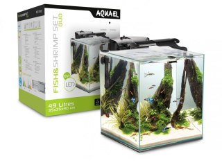 Aquael Fish&Shrimp Set DUO Czarny Zestaw Akwarium 49l