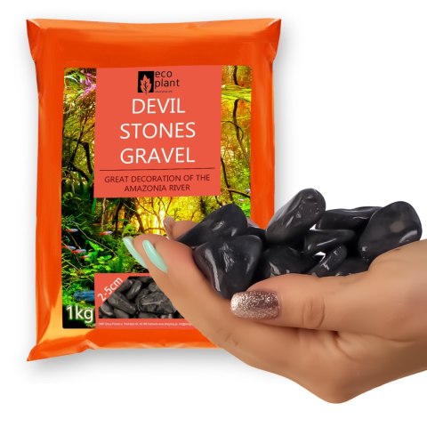 Eco Plant Devil Stones 1kg - kamienie czarne otoczak 20-50mm Eco Plant Devil Stones 1kg - kamienie czarne otoczak 20-50mm