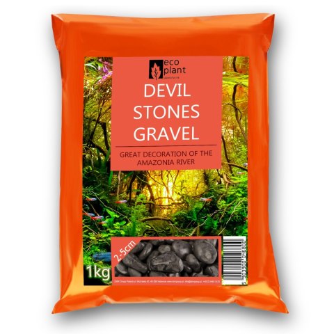Eco Plant Devil Stones 1kg - kamienie czarne otoczak 20-50mm Eco Plant Devil Stones 1kg - kamienie czarne otoczak 20-50mm
