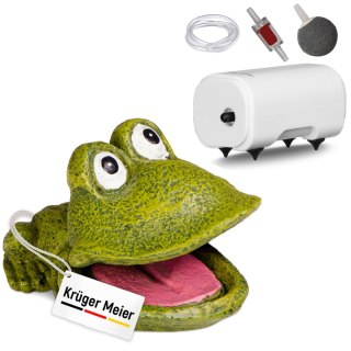 Kruger Meier Froggy Bubble Set - Ozdoba z napowietrzaczem do akwarium