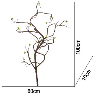 Terrario - Sztuczna Gałąź Dekoracyjna z Pędami do Terrarium - 100 cm