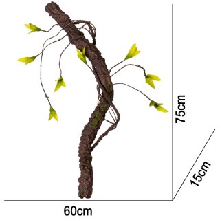 Terrario - Sztuczna Gałąź z Liśćmi do Terrarium - 75 cm