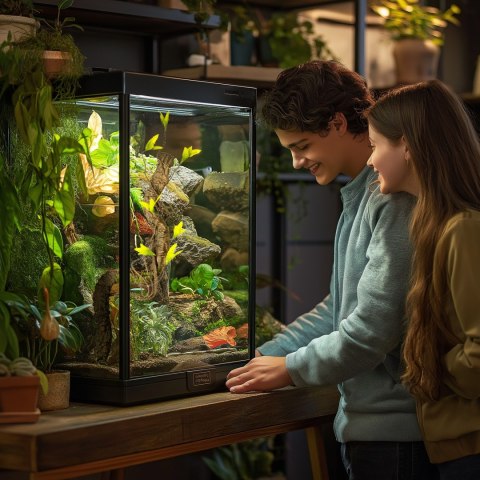 Terrario - Sztuczna Gałąź z Liśćmi do Terrarium - 75 cm