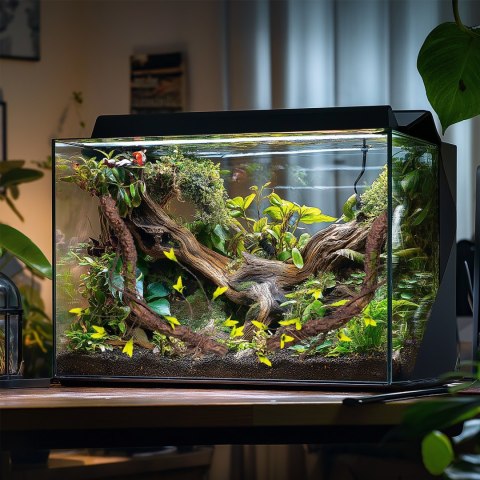 Terrario - Sztuczna Gałąź z Liśćmi do Terrarium - 75 cm