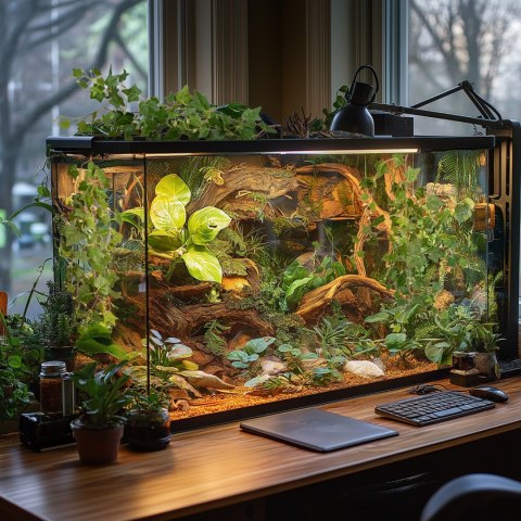 Terrario - Sztuczna Roślina do Terrarium - Bluszcz Zwisający 75 cm