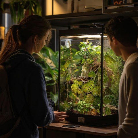 Terrario - Sztuczna Roślina do Terrarium - Wisząca Monstera 70 cm