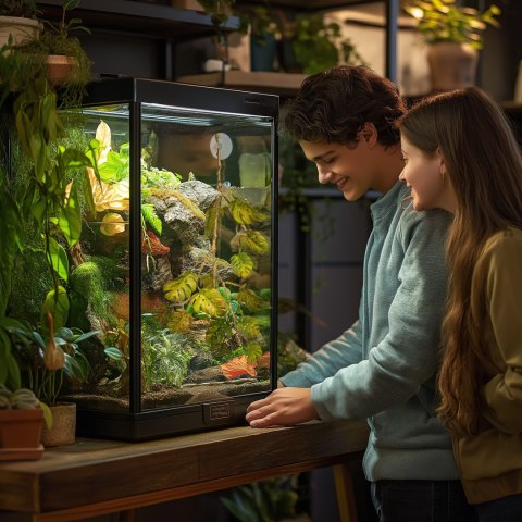 Terrario - Sztuczna Roślina do Terrarium - Wisząca Monstera 70 cm