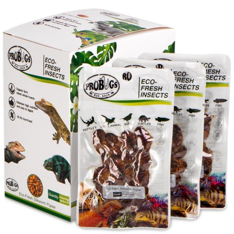 ProBugs Eco-Fresh Silkworm 15g - świeże larwy jedwabnika