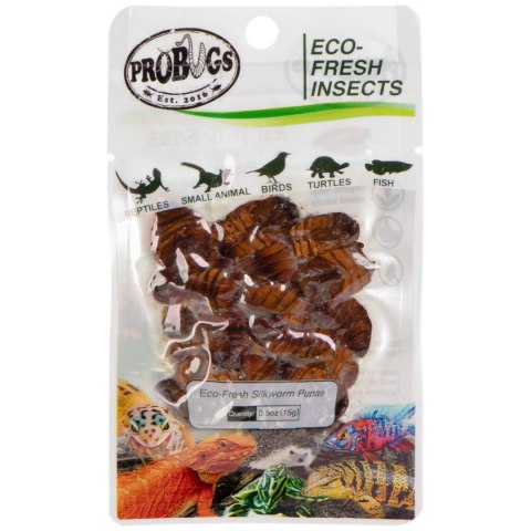 ProBugs Eco-Fresh Silkworm 15g - świeże larwy jedwabnika