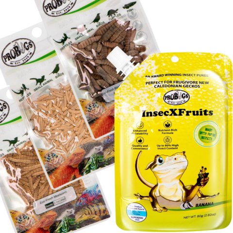 Probugs Small Gecko Set Plus - kompletna dieta dla gekonów robaki i żel z witaminami
