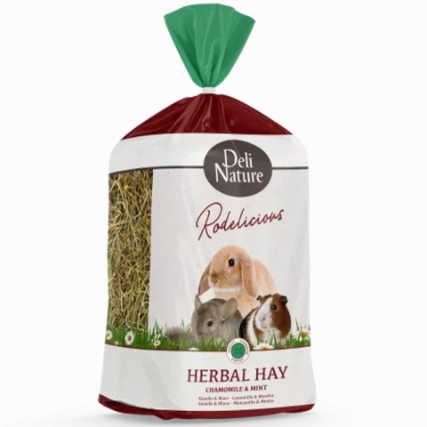 Deli Nature Rodelicious Herbal Hay Chamomile & Mint - sianko ziołowe z rumiankiem i miętą 600g Deli Nature Rodelicious Herbal Hay Chamomile & Mint - sianko ziołowe z rumiankiem i miętą 600g