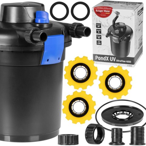Kruger Meier PondX UV 4000 - filtr ciśnieniowy z lampą UV do oczka wodnego 4000l Kruger Meier PondX UV 4000 - filtr ciśnieniowy z lampą UV do oczka wodnego 4000l