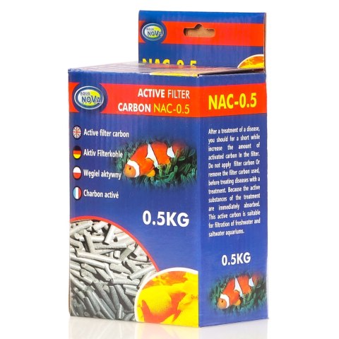 Aqua Nova Active Carbon NAC-0.5 - węgiel aktywny 0,5kg Aqua Nova Active Carbon NAC-0.5 - węgiel aktywny 0,5kg
