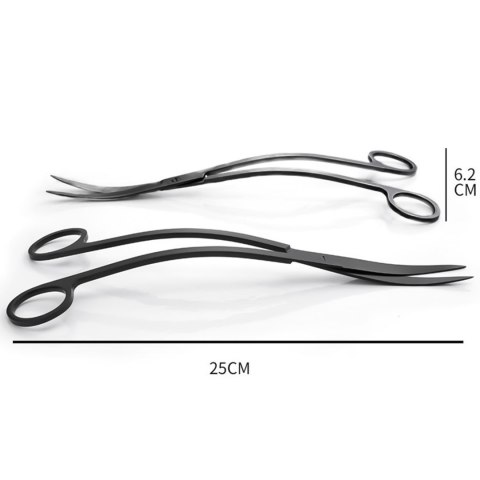 Aquapro - nożyczki fala czarne 25cm Aquapro - nożyczki fala czarne 25cm